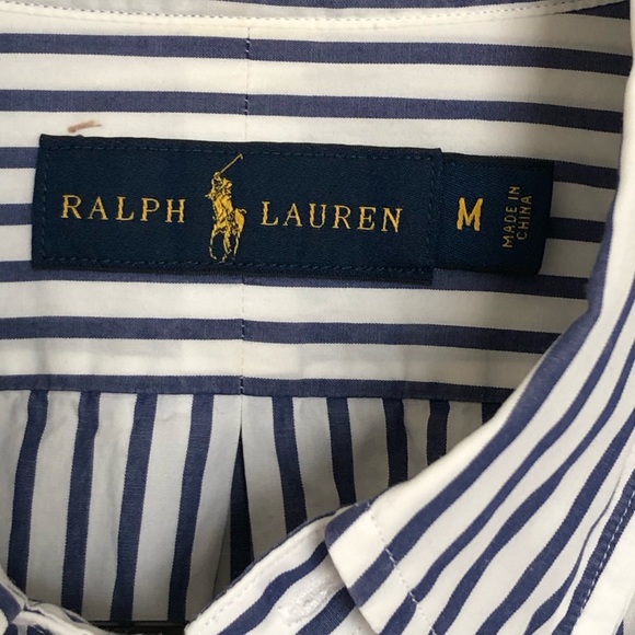 Ralph Lauren Yaught Club Button Down Poplin Shirt Medium - Picture 4 of 7